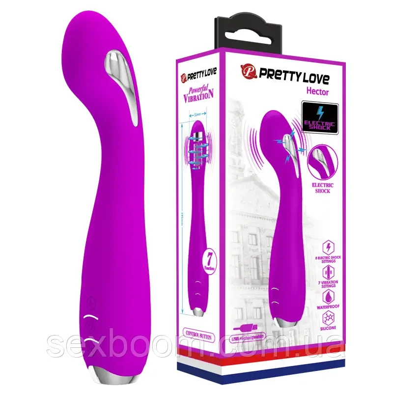 Стимулятор G-точки з електростимуляцією - Pretty Love Hector Purple