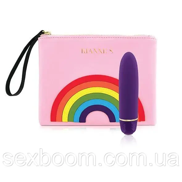 Вібропуля RIANNE S - Classique Vibe Міні-Вібратор на 7 режимов, чехол-косметичка Pride Deep Purple