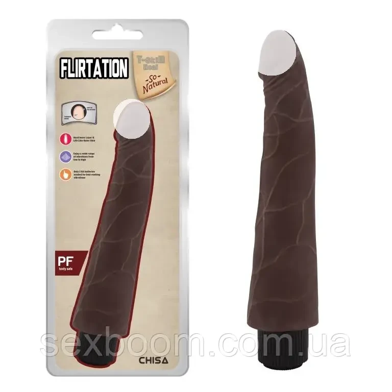 Вібратор - T-skin ReaL Flirtation Brown