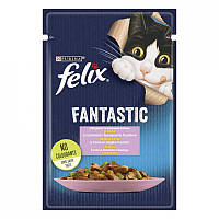 Влажный корм Felix Fantastic для кошек, с форелью и бобами в желе 85г*26шт