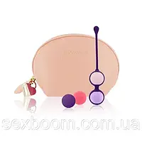 Набор вагінальных кулькаов Rianne S: Pussy Playballs Nude, вес 15г, 25г, 35г, 55г, монолитные, косметичка