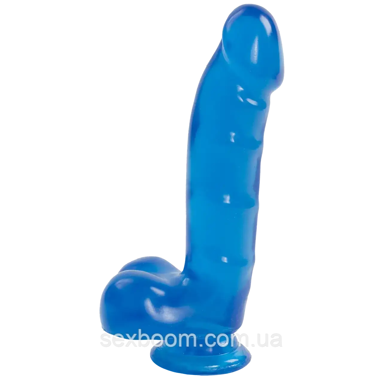 Фалоімітатор Doc Johnson Jelly Jewels - Cock and with Balls Suction Cup - Blue
