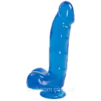 Фалоімітатор Doc Johnson Jelly Jewels - Cock and with Balls Suction Cup - Blue