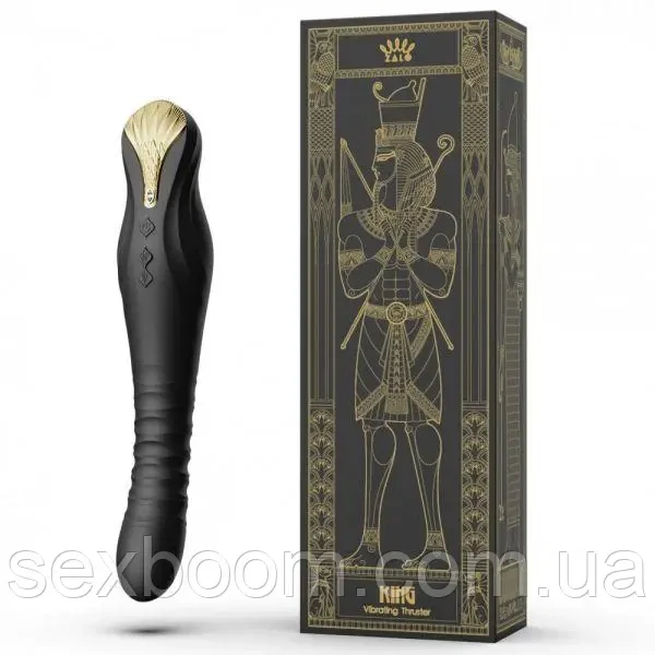 Вібромасажер з фрикціями та управлінням зі смартфона ZALO KING, Obsidian Black