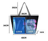 Сумка дорожня спортивна жіноча в стилі Вікторія Сікрет. Сумка жіноча нейлонова пляжна VS (чорна), фото 7