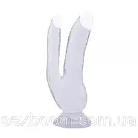 Подвійний фаллоімітатор Chisa Hi-Rubber 8.0 Dildo-Clear