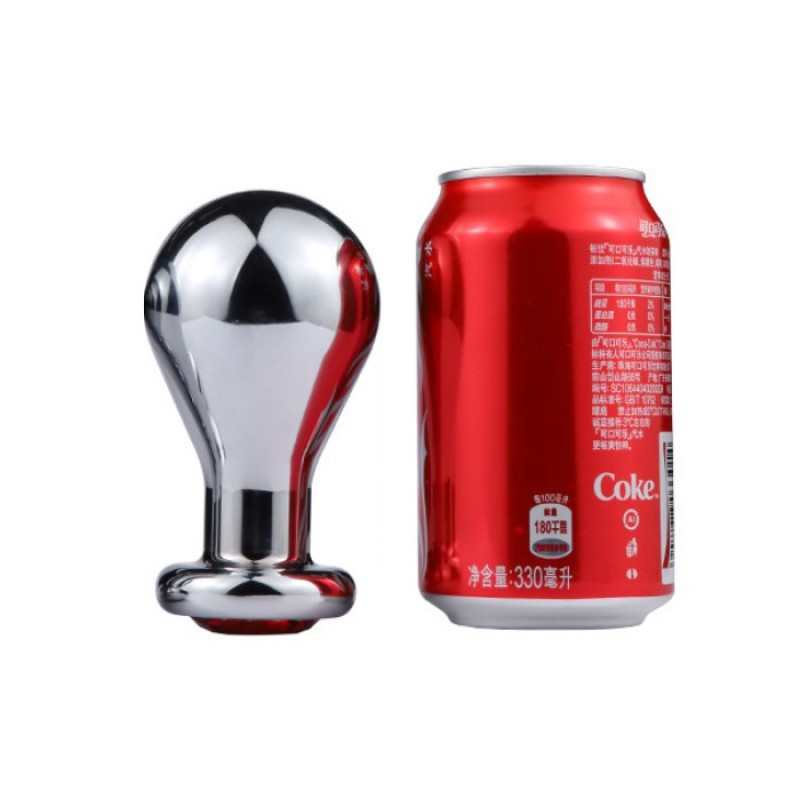 Алюмінієва анальна пробка з камнем (кристалом, стразами, сваровськи) - L, фото 1