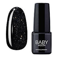 Гель лак BABY Moon Dance Diamond Gel polish №001 черно-зеленый с серебристым шиммером