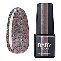 Гель лак BABY Moon Dance Diamond Gel polish №016 серебристо-бежевый с разноцветным глиттером