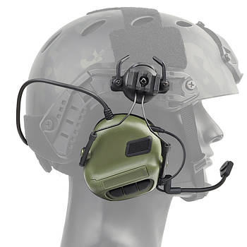 Навушники на шолом Fast з активним шумозаглушенням тактичні олива 21-27 дБ