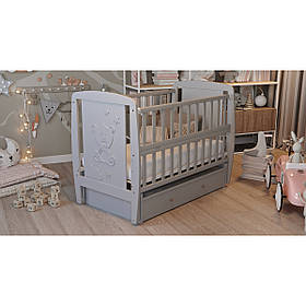 Дитяче ліжечко Дубок Умка з ящиком та маятником, Сірий