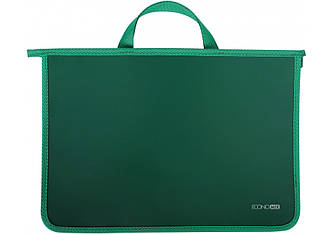 Пластиковий портфель на змійці 2 відділення E31630-04 Зелений