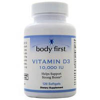 Body First, Vitamin D3 10000 IU (120 капс.), витамин D3