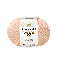 Пряжа Gazzal Wool 90(Вул 90) - 3651 персиковая пастель