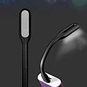 Портативна USB лампа підсвітка для ноутбука Led Plastic Light Black, фото 2