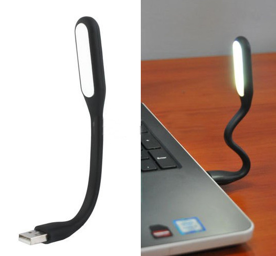 Портативна USB лампа підсвітка для ноутбука Led Plastic Light Black, фото 1