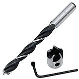 Набір з 7 свердл із зенкером по дереву 3-10ммм, циліндричних, фото 5