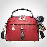 Женская сумочка на молнии кросс-боди, красная сумка через плечо среднего размера, Сумка из кожзама, CC-4554-35