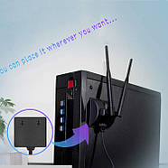 Антена виносна спарена WiFi 2.4-5.8 GHz 6dBi RP SMA Male, на підставці з магнітом, для роутерів, модемів, фото 8