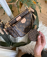 Женская сумка 3в1 Louis Vuitton Multi Pochette хаки