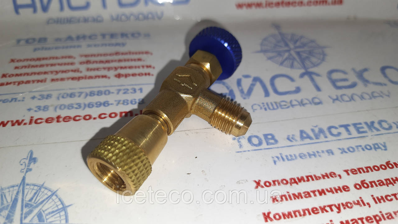 Вентиль кутовий  1/4SAE х 1/4SAE (латунь) M1/4F1/4, фото 1