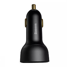 Автомобільний зарядний пристрій в прикурювач Baseus USB + Type-C 100 Вт Чорний (CCZX-01), фото 4