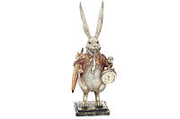 Декоративная фигура Белый Кролик с часами 38.5см (419-123)