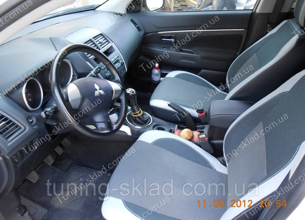 Чохли на сидіння Міцубісі АСХ (чохли з екошкіри Mitsubishi ASX стиль Premium), фото 1