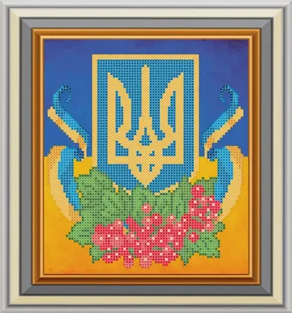Набір для вишивки бісером Герб України. СД-187ч, фото 1