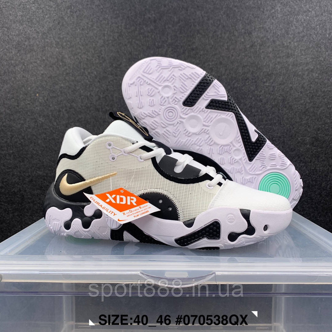 Eur40-46 Nike PG 6 Пол Джордж Black White чоловічі баскетбольні кросівки