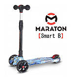 Складний триколісний самокат Maraton Smart B Хвиля + LED-ліхтарик, фото 6