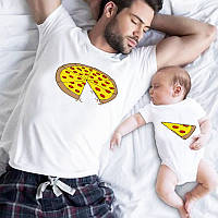 Парные футболки Family Look. Папа и сын "Пицца и кусочек" Push IT