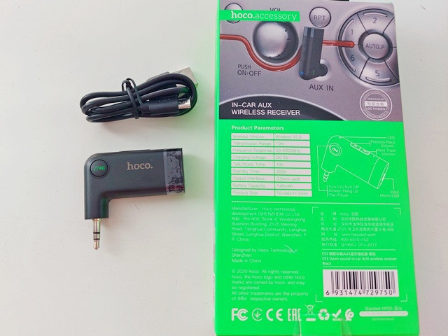Bluetooth адаптер зі штекером AUX (Hoco) E53