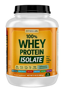 Протеин изолят Fitness Labs 100% Whey Protein Isolate 2268 г (без вкуса)