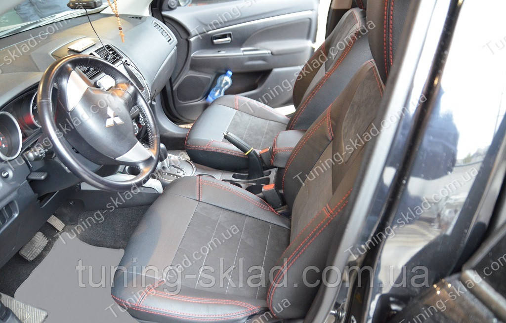 Чохли на Міцубісі АСХ (авточохли Mitsubishi ASX, Lether style), фото 1