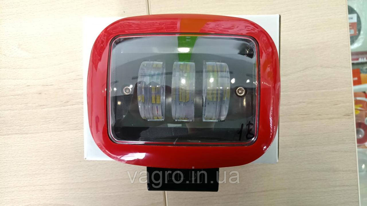 Фара балка світлодіодна LED Work Light 30W Square, Red Color, Flood Beam ETK-WL-30W-SQ-RED (CREE)
