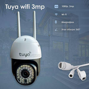 Вуличний ip камера відеоспостереження C18 TUYA wifi 360/90 3.0mp поворотна з віддаленим доступом