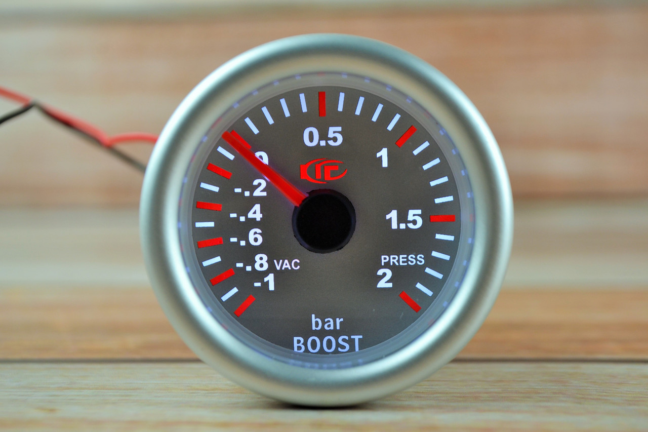 Прилад вказівник тиску турбіни стрілочний Ket Gauge 7707-3 LED діодний Ø52мм датчик автомобільний, фото 1