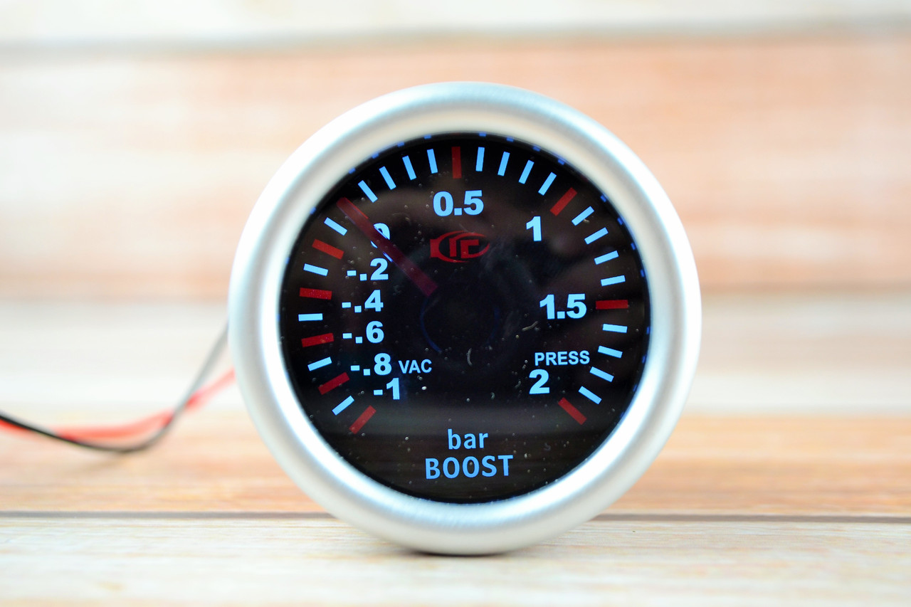 Прилад вказівник тиску турбіни стрілочний Ket Gauge 7707-2 LED діодний Ø52мм датчик автомобільний, фото 1