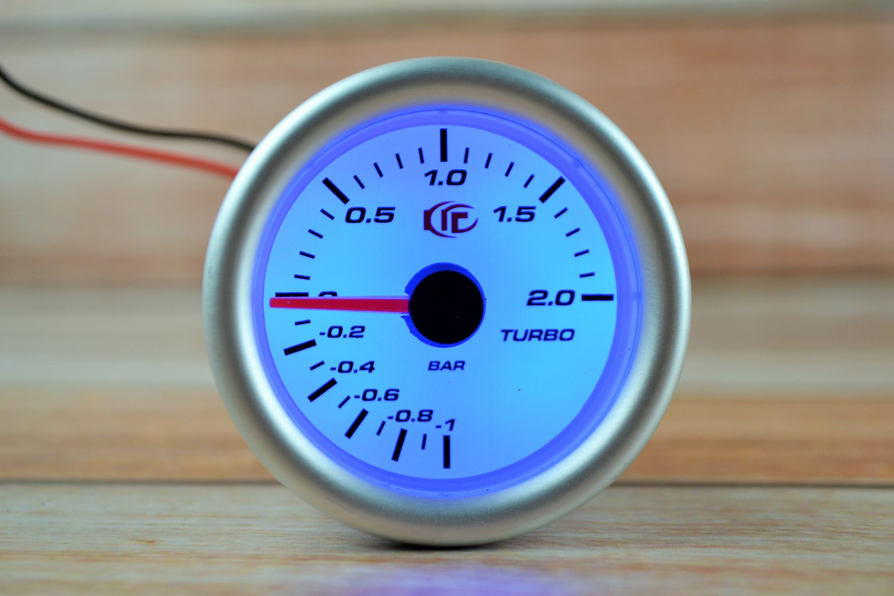 Прилад вказівник тиску турбіни стрілочний Ket Gauge 7707-1 LED діодний Ø52мм датчик автомобільний, фото 1