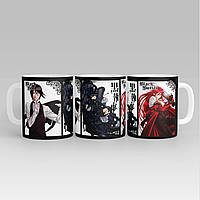 Білий кухоль (чашка) з принтом "темний дворецький - black butler" Push IT