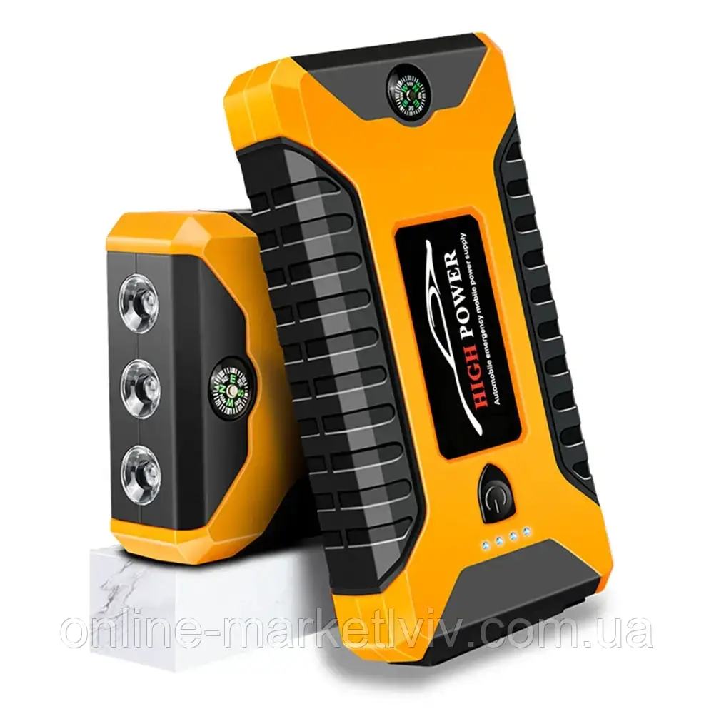 Пускозарядний автомобільний пристрій 99800 мАг JUMPSTARTER JX27 / Зарядний пристрій з ліхтарем для авто, фото 1