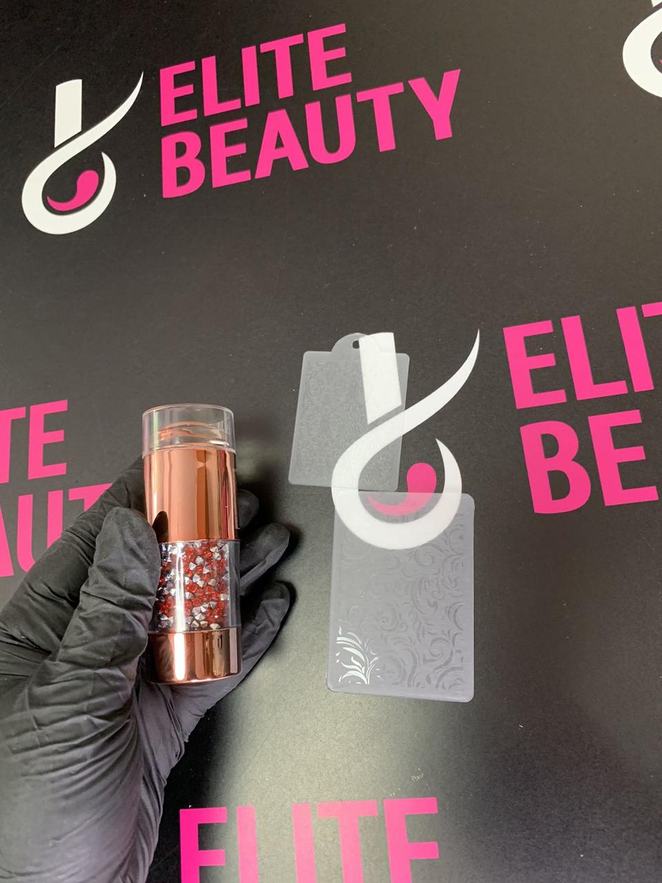 Стемпинг в домашніх умовах, набір для стемпинга (лак, пластина, штамп)