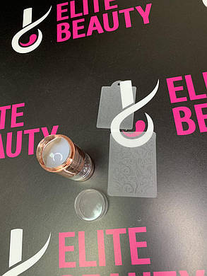 Набір 3 в 1 зі штампом, скребком та пластиною помаранчевий, фото 1