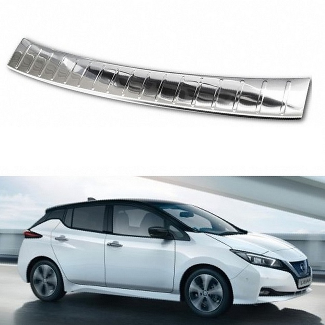 Захисна накладка на задній бампер для Nissan Leaf II (ZE1) 2017+ /нерж.сталь/