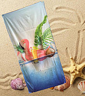 Велюровое полотенце покрывало для пляжа из мягкой микрофибры - для сауны, бани, бассейна или пляжное 140 см TK
