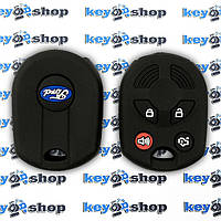 Чехол (черный, силиконовый) для авто ключа Ford (Форд) 3+1 кнопки