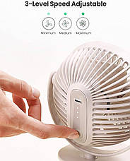 Настільний електричний вентилятор UGREEN USB-C MULTIFUNCTIONAL FAN #80907 із захисною решіткою та прищіпкою, фото 4
