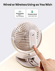 Настільний електричний вентилятор UGREEN USB-C MULTIFUNCTIONAL FAN #80907 із захисною решіткою та прищіпкою, фото 6