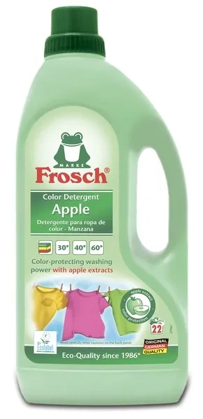 Рідкий засіб для прання кольорової білизни Яблуко 1.5 л, Frosch Фрош (22 пр)